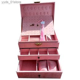 Jewellery Boxes Fashion Design Real Velvet Exquisite Earrings Holder And Necklace Storage Box L240323