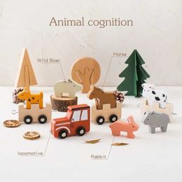 Stacking Sorting Nesting toys Montessori Toys Baby Animal Train Wooden Building Block Games Hand held Quebec Ability Education Gifts 24323