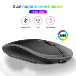 Mice Bluetooth Wireless Mouse with Rgb Backlight Mice Ergonomic Rechargeable Usb Mouse Gamer for Computer Pc Laptop Ipad Tablet