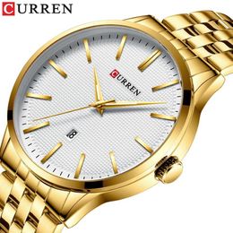 Men's Watch Top Brand CURREN Luxury Quartz Wrist Watch Male Clock Business Watches Relogio Masculino Stainless Steel Band304p