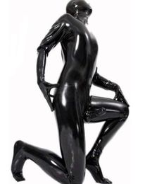 Men039s GStrings Men Male Latex PVC Catsuit Plus Size 3XL Sexy Wetlook Faux Leather Night Club Full Bodysuit Gay Fetish Erotic3403208