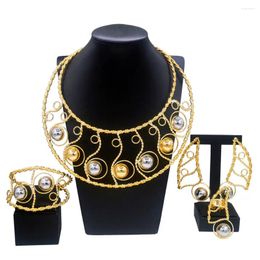 Necklace Earrings Set Yulaili Simple Luxury Gold Multi Colour Beads Latest Women Silver Bridal Ring Available Wedding Festival Gifts