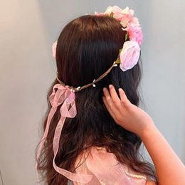 Hair Accessories Headdress Pography Props Accessory Multi-color Cloth Flower Hoop Children Crown Korean Style Headband Girl Wreath