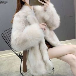 Bolso outono/inverno novo casaco de couro feminino comprimento médio engrossado inverno moda emagrecimento pelúcia