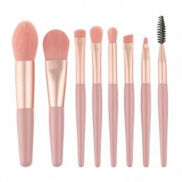 custom 4colors Minin 8pcs/set Makeup Brush Kit Portable Super Soft Blush Eyeshadow Highlighter Makeup Brushes Beauty Tools Bulk t378#