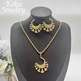 Necklace Earrings Set 18K Gold Plated Classics Jewelry For Women Fashion Dubai African Pendant Everyday Party Gifts