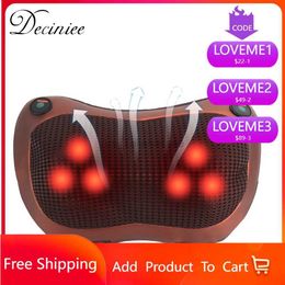 Massaging Neck Pillowws Massage Pillow Relaxation Vibrator Electric Head Shoulder Back Heating Kneading Infrared Pillow 3D shiatsu Neck Massager 240322