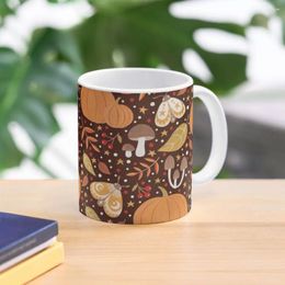 Mugs Autumn Elements Coffee Mug Ceramic Cups Tourist Set Glasses