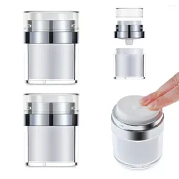 Storage Bottles Airless Squeeze Pump Refillable Travel Cream Sample Vials Acrylic Lotion Container Press Jar Vacuum Bottle