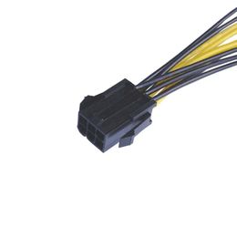 2024 Power Cable Professional 6Pin To Dual 8Pin 20cm Graphics Card Power Data Cord Splitter for Computer PC
