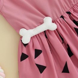 Girl Dresses Baby Girls Mini Dress Elegant One Shoulder Sleeveless Tie Strap Ruched Party