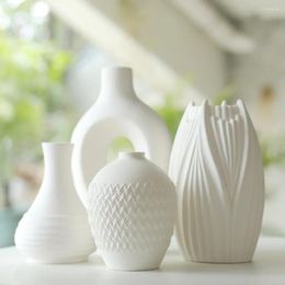 Vases Luxe Infinity White Vase Ceramic For Home Decor Pampas Grass Boho Modern Decorative