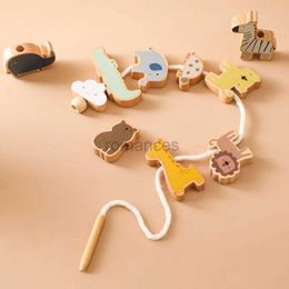 Sorting Nesting Stacking toys Baby Animal Thread Toy Wood Finger Movement Block Montessori Combination Education Childrens 24323