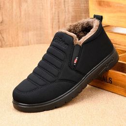 Walking Shoes Men's Ankle Boots Plush Warm Snow Non-Slip Waterproof For Men Casual Male Winter