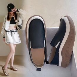 Casual Shoes 2024 Women Loafers Flats Mules Shoe Luxury Designer Spring Black Platform Sneakers Slip On Leather Oxford