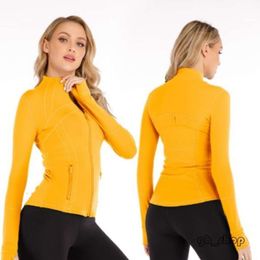 Lu-088 2024 Yoga Jacket Women's Define Workout Sport Coat Fitness Jacket Sports Quick Dry Activewear Top Solid Zip Up Sweatshirt Sportwear Hot Sell 8426