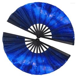 Decorative Figurines 2 Piece Large Folding Fan Handheld Nylon Cloth Foldable Hand Festival Decoration For Party Favours