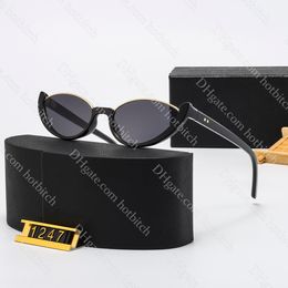 Fashion Oval Sunglasses Classic Half Frame Glasses Womens Retro Sunglasses High Quality Designer Sun Glasses With Box