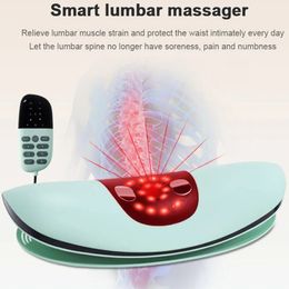 Electric Wireless Waist Massager Lumbar Traction Inflatable Compress Spine Support Massage Device Back Relieve Pain 240313