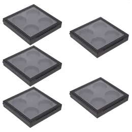 Storage Bottles 5Pcs Magnetic Buckle Eye Shadow Cases Empty Cosmetics Plates (Black)