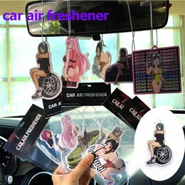 Car Air Freshener Hot selling JDM cultural series car air freshener suspension sexy girl car rear view solid paper car interior accessories pendant 24323