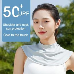 Scarves Solid Colour Sunscreen Neck Cover Fashion Ultra-thin Silk Sun Protection Shawl Breathable Anti-UV Guard