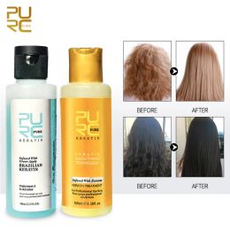 Treatments PURC 3.7% Apple/12% Banana Keratin Treatment for Straightening Hair Repair Damage Frizzy Hair Brazilian Smoothing Keratin Care