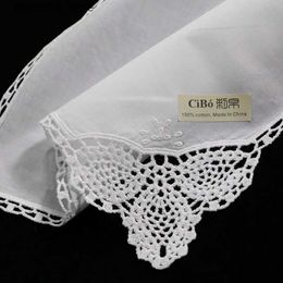 Handkerchiefs D002 White Cotton 10 Pieces/Lace Wrap Handicraft Chief White Crochet Handicraft L240322