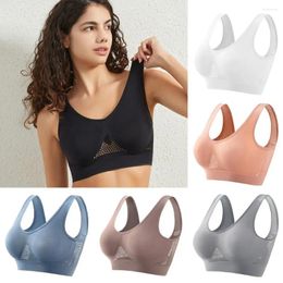 Bras Sports Bra Wireless Yoga Jogging With Push Up Support Sweat Absorption For Women Soft Breathable Hollow Comfort