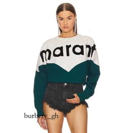 Sweatshirt Designer ISABELS MARANTS Round Neck Pullover Women Sweater Letter Flocking Print Casual Hoodies 826
