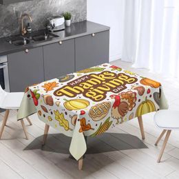 Table Cloth Fall Thanksgiving Pumpkin Rectangle Tablecloth Kitchen Decor Waterproof Covers Holiday Party Decorations
