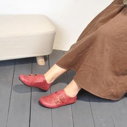 Casual Shoes Women Loafers Flat Genuine Leather Pregnant Mother Driving Round Toe Female Footwear