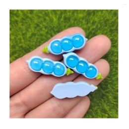 Decorative Flowers Cute Simulation Jelly Flat Back Bean Pod Flatback Resin Cabochon Fit Phone Case Decor DIY Hair Bows Center Scrapbooking