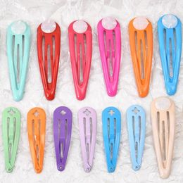 Hair Accessories 100 PCS Colorful Waterdrop Shape Hairpins Baby Girls Snap Clips Kids Hairgrips Fashion