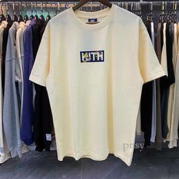 Kith T Shirt Men's Black White Apricot Casual KITH Tee Men Women Kith Classic Flower Bird Print Kith T Shirt Loose Short Sleeve with Tag Kith Hoodie 913