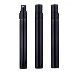 Storage Bottles 10ML Black Glass Refillable Perfume Bottle Aluminum Atomizer Mist Sprayer Protable Travel Accessories Cosmetic Case