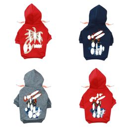 Dog Apparel Designer Clothes Brand Soft And Warm Dogs Hoodie Sweater With Classic Design Pattern Pet Winter Coat Cold Weather Jackets Otr5H