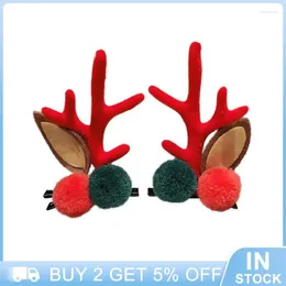 Hair Accessories Fresh And Sweet Christmas Clips Easy To Wear Elk Ear Hairpin Festive Elements Hats Acrylic