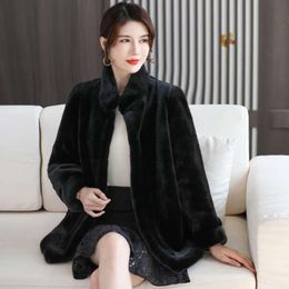Mink Coat Whole Mink Mother Winter Womens Middle-aged and Elderly Hair Long Lady Fur Large