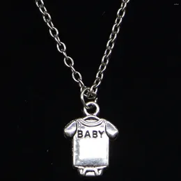 Chains 20pcs Fashion Necklace 17x12mm Baby Onesie Coverall Cloth Pendants Short Long Women Men Colar Gift Jewellery Choker