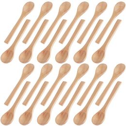 Coffee Scoops AT14 40Pcs Wooden Small Spoons Mini Tasting Soup For Tea Condiments Kitchen Supplies