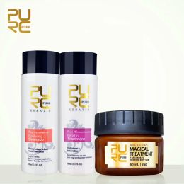 Treatments PURC Straightening and Repair Damage Hair Brazilian Keratin Treatment and 5 Seconds Make Hair Soft Magical Treatment Mask 11.11