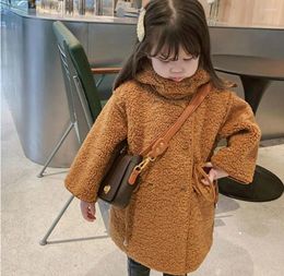 Down Coat Girls Wool Fur Toddlers Double-wear Warm Winter Spring Woollen Cotton Jackets 2 3 4 5 6 7Years