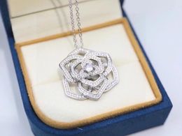 Chains 2024 Trend Anniversary Gifts Jewellery Necklace For Women Rose Flowers Sweet Romantic Luck Clover Wedding Party