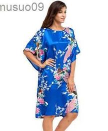 home clothing High quality Chinese womens silk home dress summer casual Pyjamas plus size 6XL A-073L2403