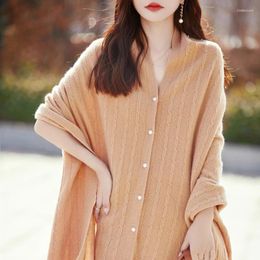 Scarves Arrival Autumn Winter Knit Women Scarf Wool Poncho Warm Fashion Capes Ladies High Quality Shawl Girls 25 Colors