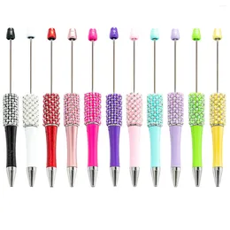 55pcs Diamond Bead Pen Wholesale Creative DIY Handmade Sticker Set Beaded Ballpoint Pens Advertising Gift