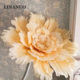 Wedding Decor Velvet Artificial Large Flower Peony Head DIY Wedding Flower Background Wall Decoration Home Party Stage Layout 240309