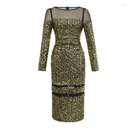 Casual Dresses Evening Dress Women Autumn And Winter Slim Sequined Long