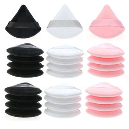 Wholesale 50Pcs Triangle Velvet Powder Puff Make Up Sponges for Face Eyes Con Shadow Seal Cosmetic Foundation Makeup Tool 240319